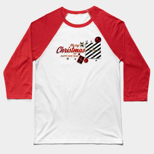 Christmas Baseball T-Shirt by Manafff